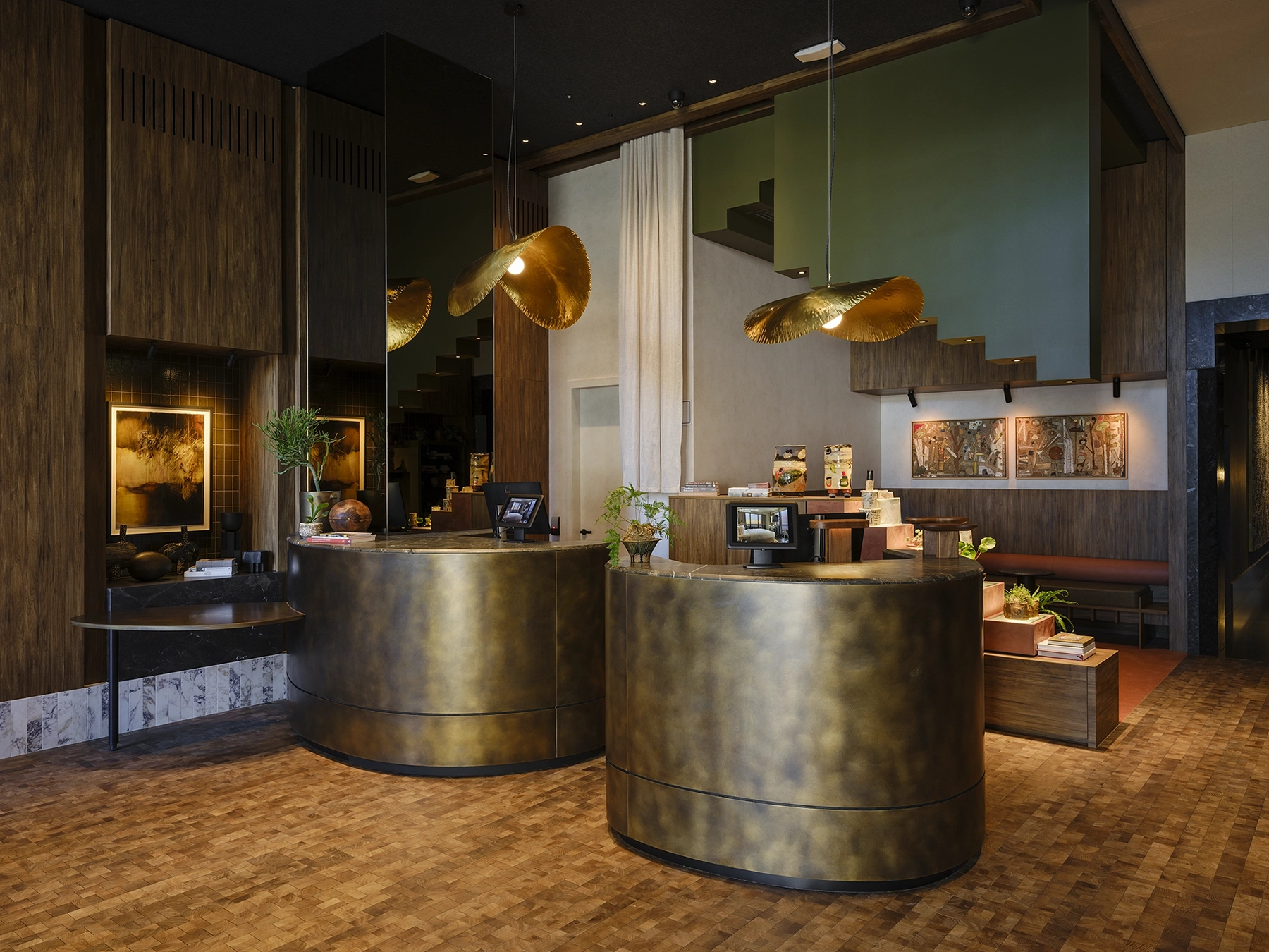Engineered end grain timber flooring in Hotel Indigo Auckland