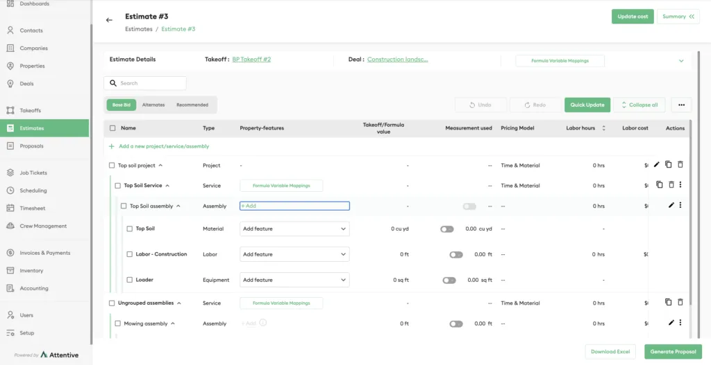 Category-level costs and project-specific breakdowns on all your estimates