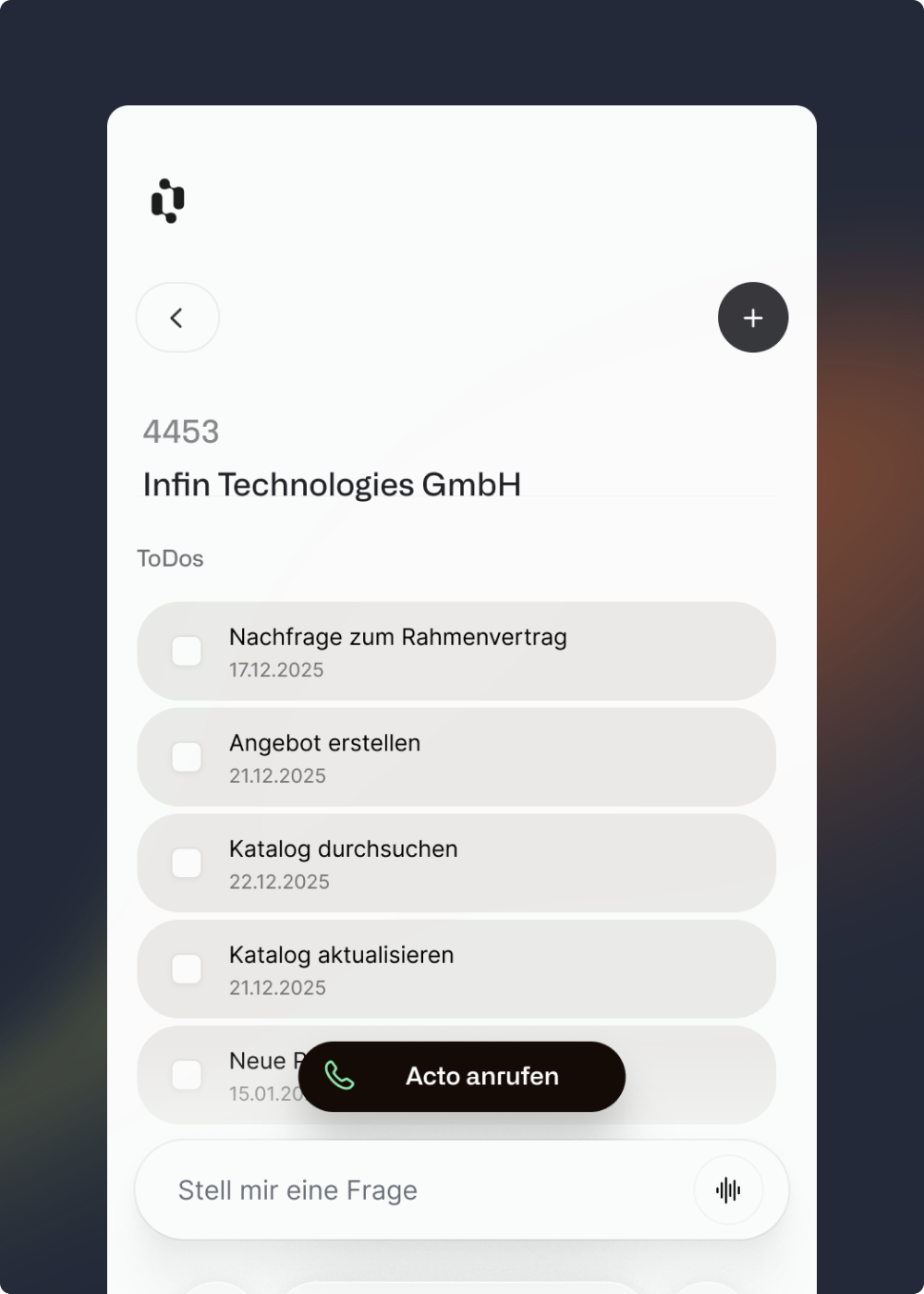 CRM per App und Sprachtelefonat aktualisieren