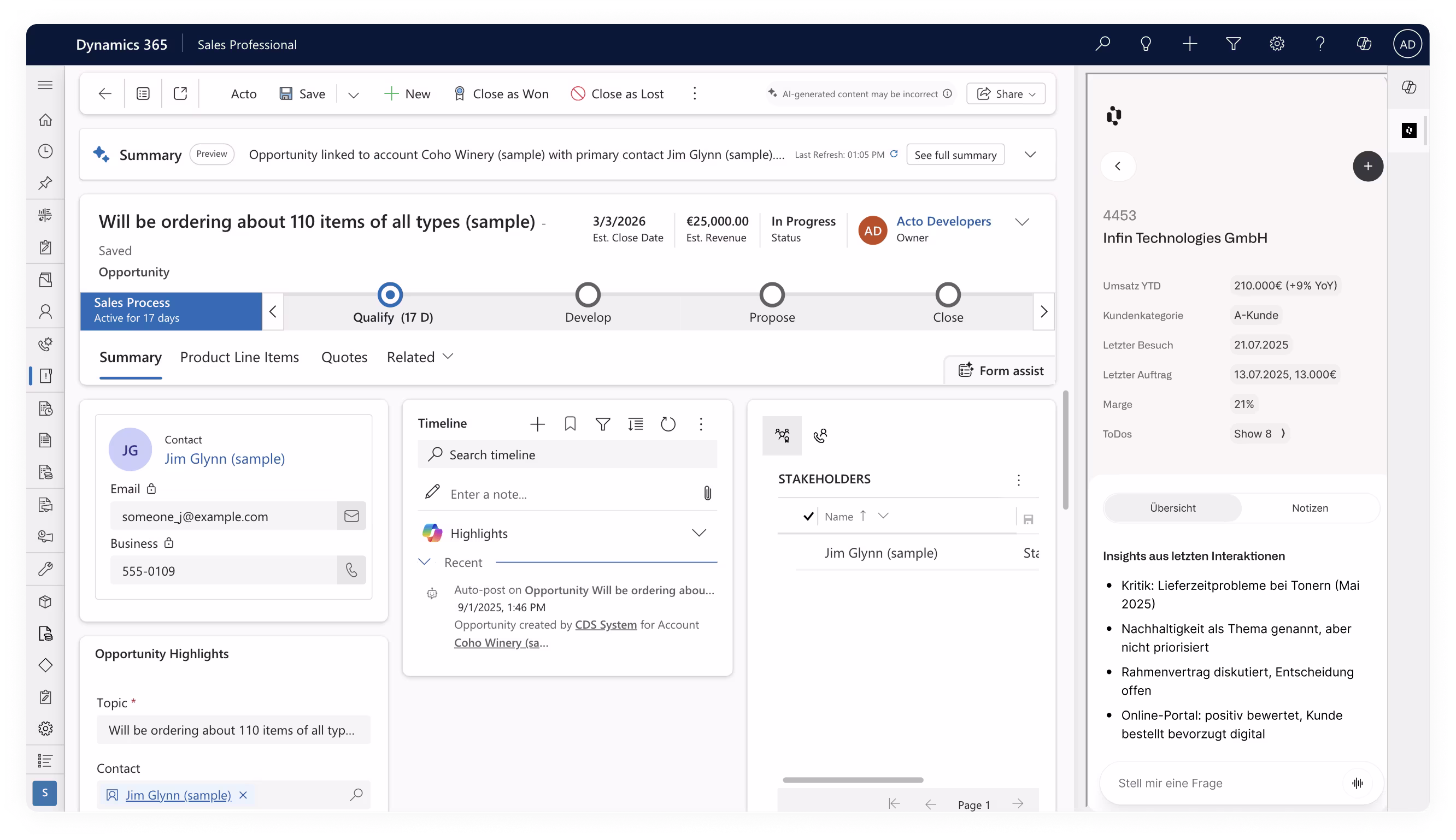 Microsoft Dynamics sales intelligence für den Außendienst