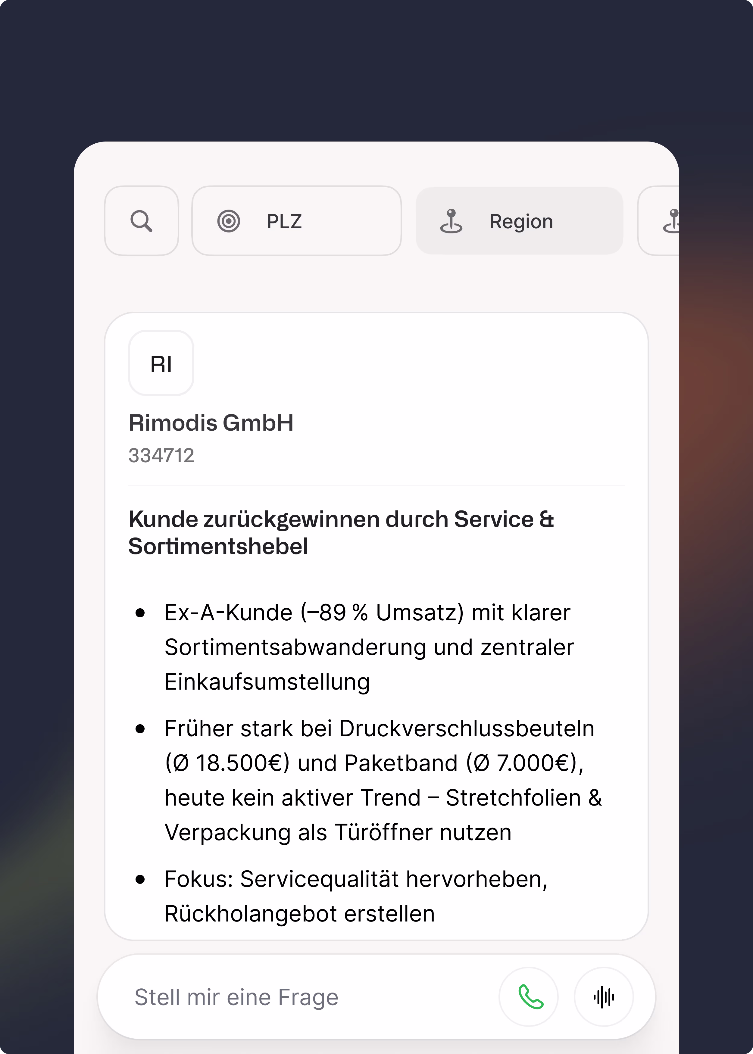 Ki-Vorbereitung für Termine im Außendienst