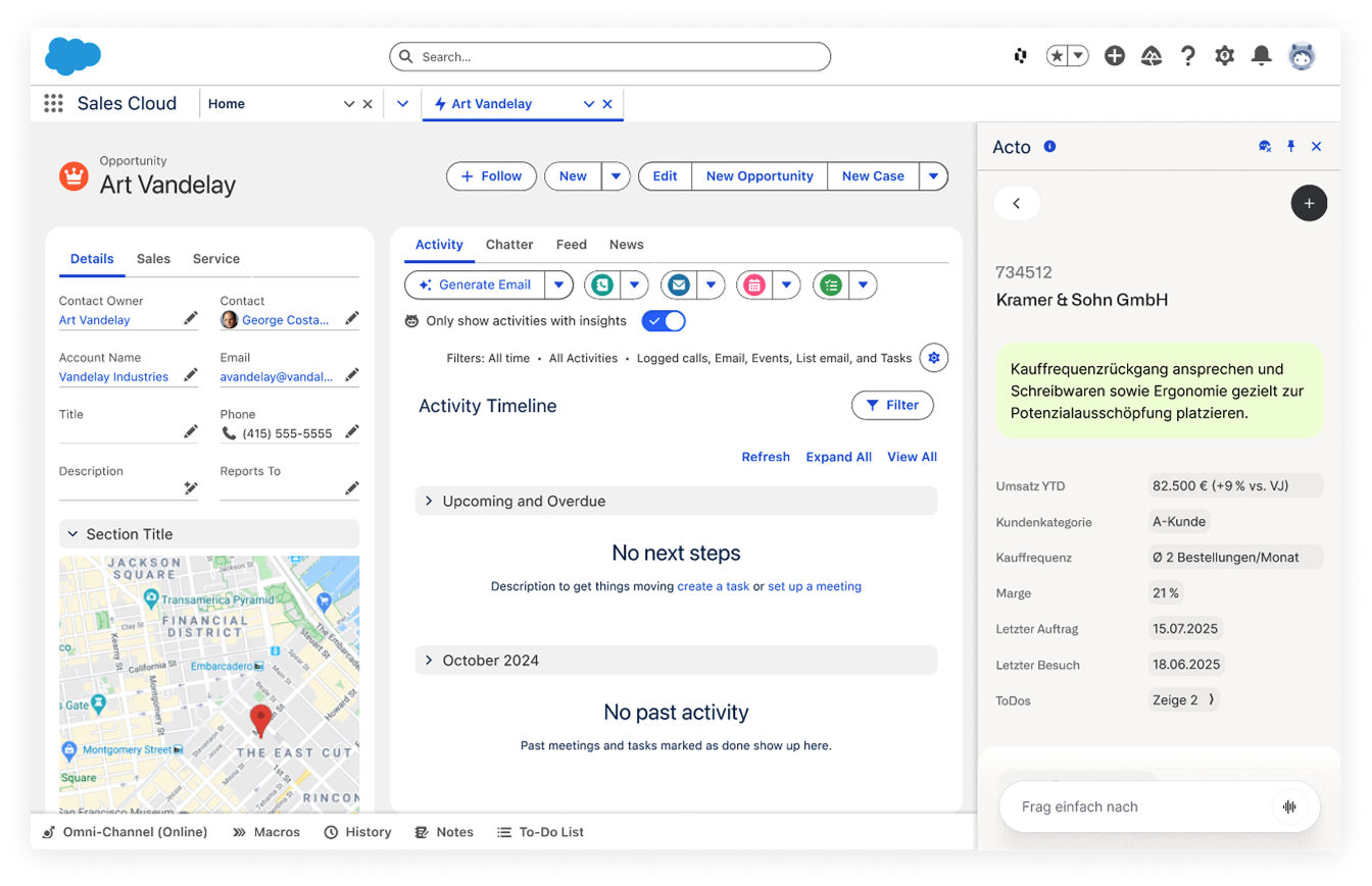 Salesforce integration from Acto