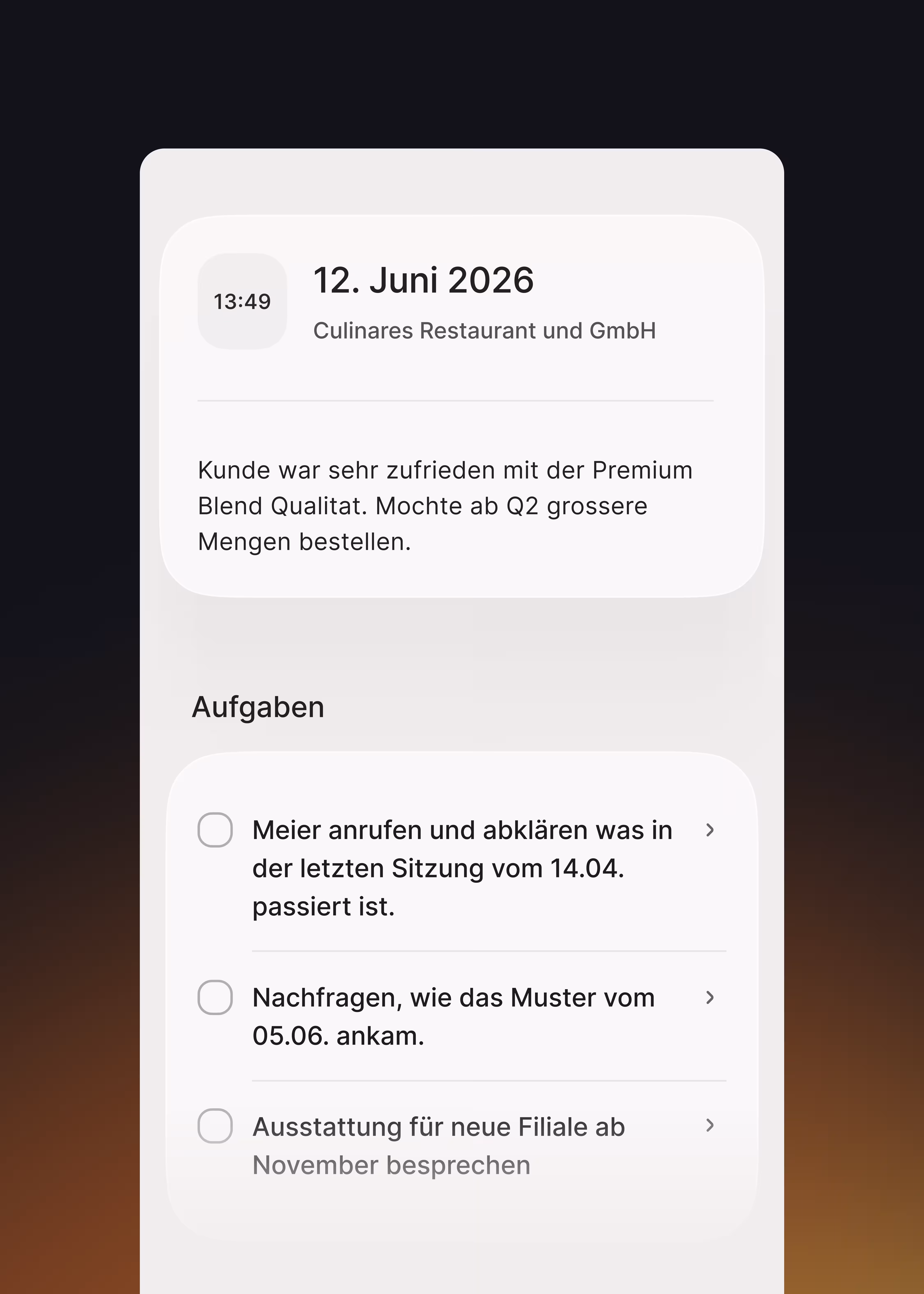 Gespräche mit voice to crm nachbereiten