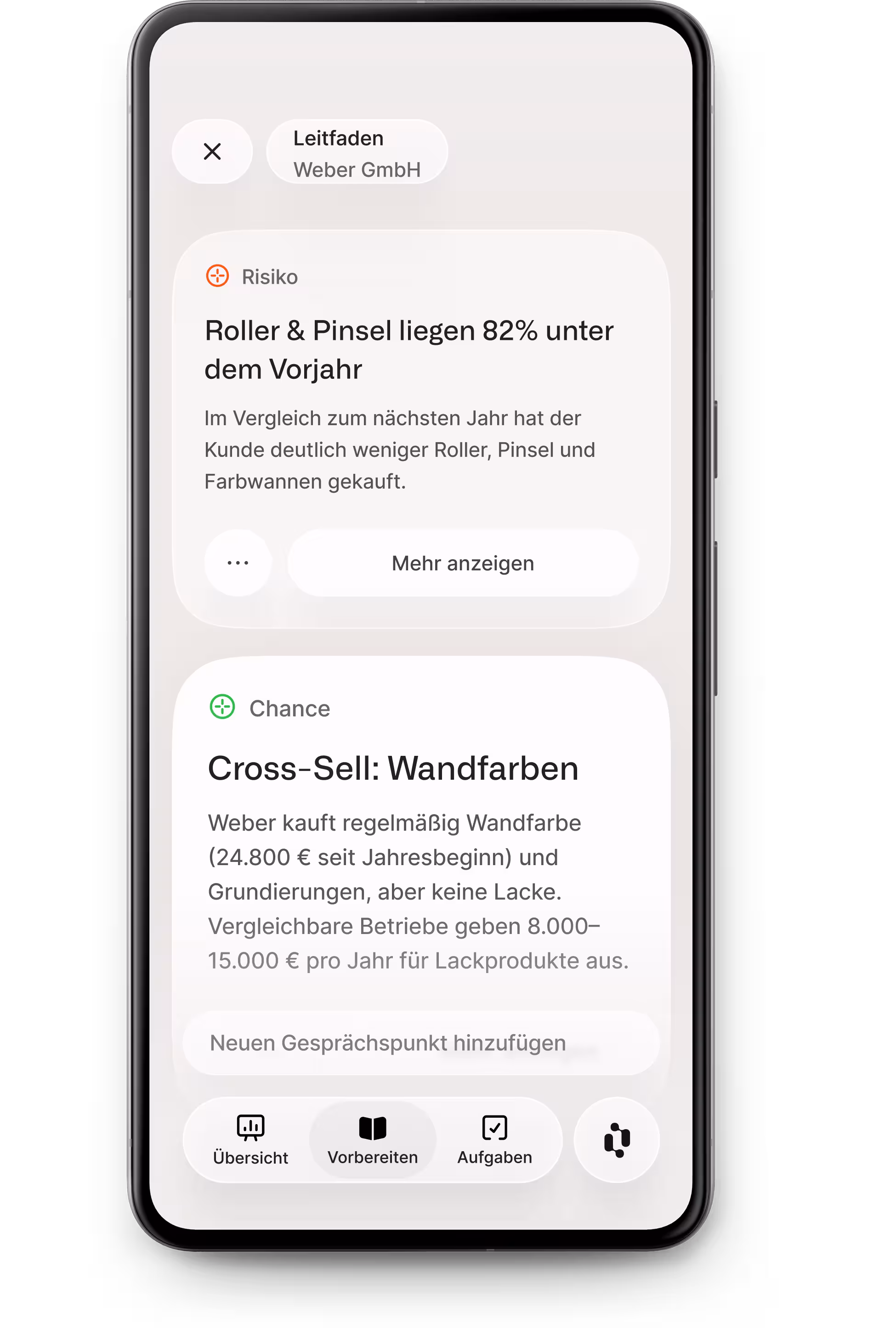 Mobile Smartphone App unserer Außendienst Software