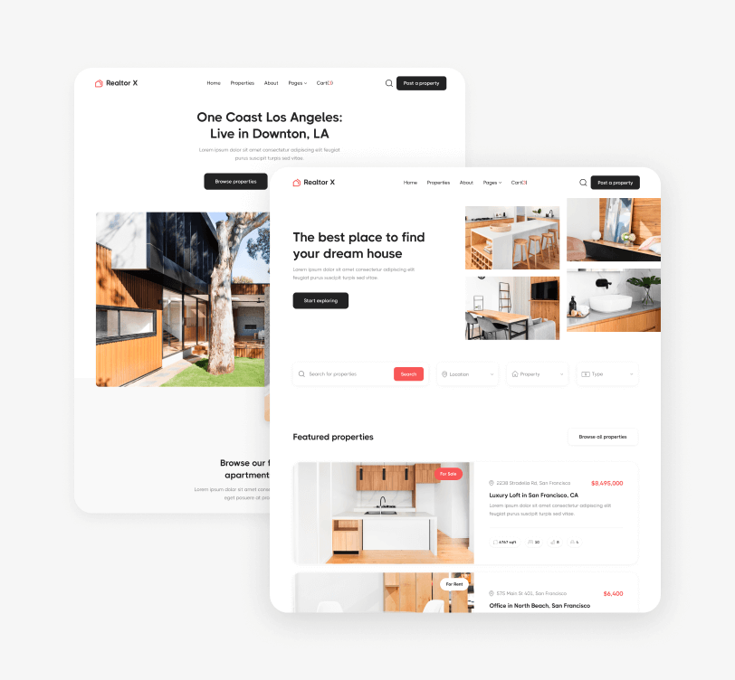 Pages Included - Realtor X Webflow Template