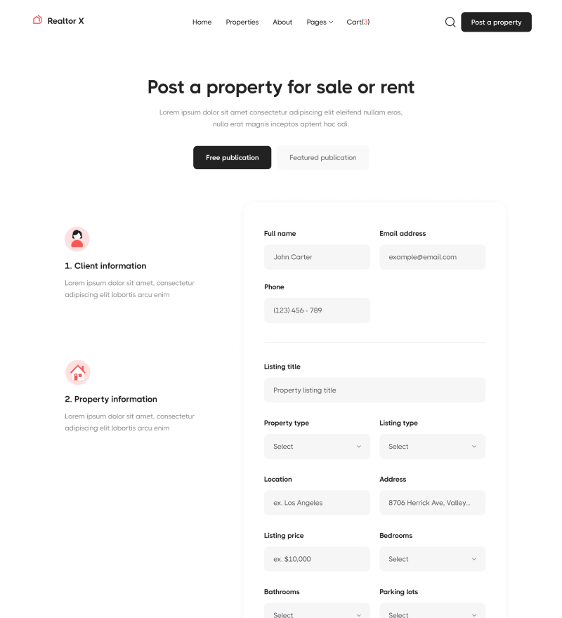 Submit - Realtor X Webflow Template