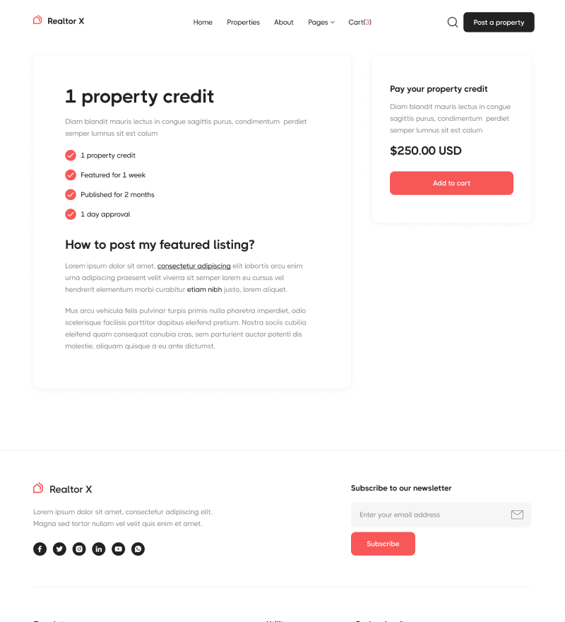 eCommerce Single - Realtor X Webflow Template