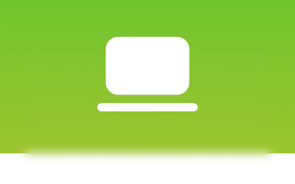 Online-Seminar Teaserbild mit weißem Laptop-Icon auf grün