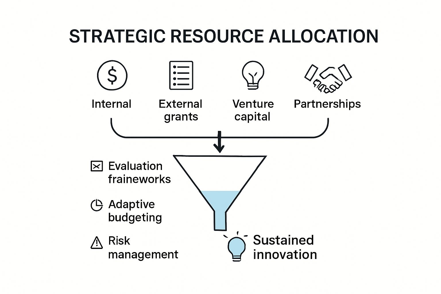 Infographic outlining strategic innovation funding steps