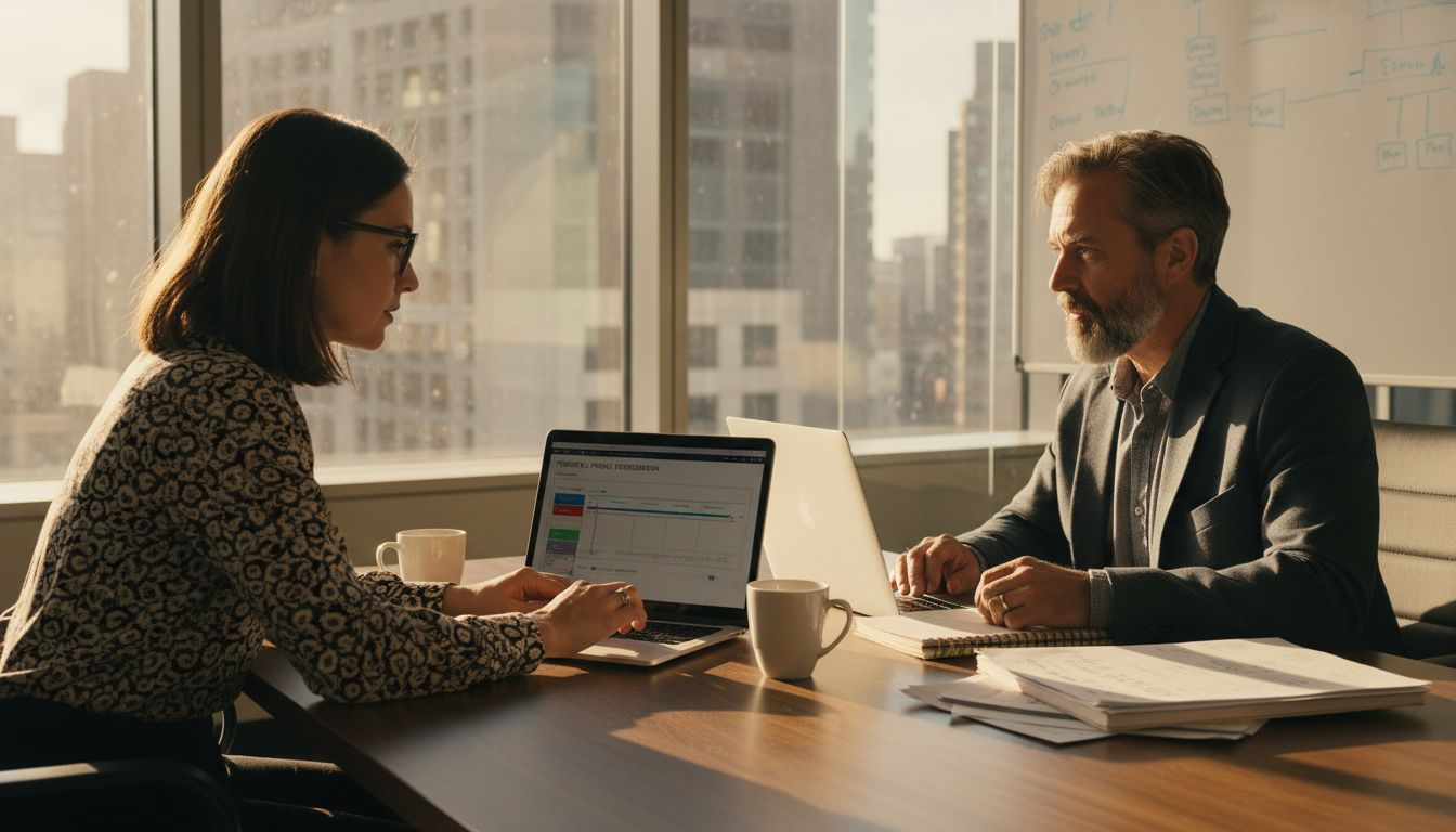 Collaborators discussing platform integration