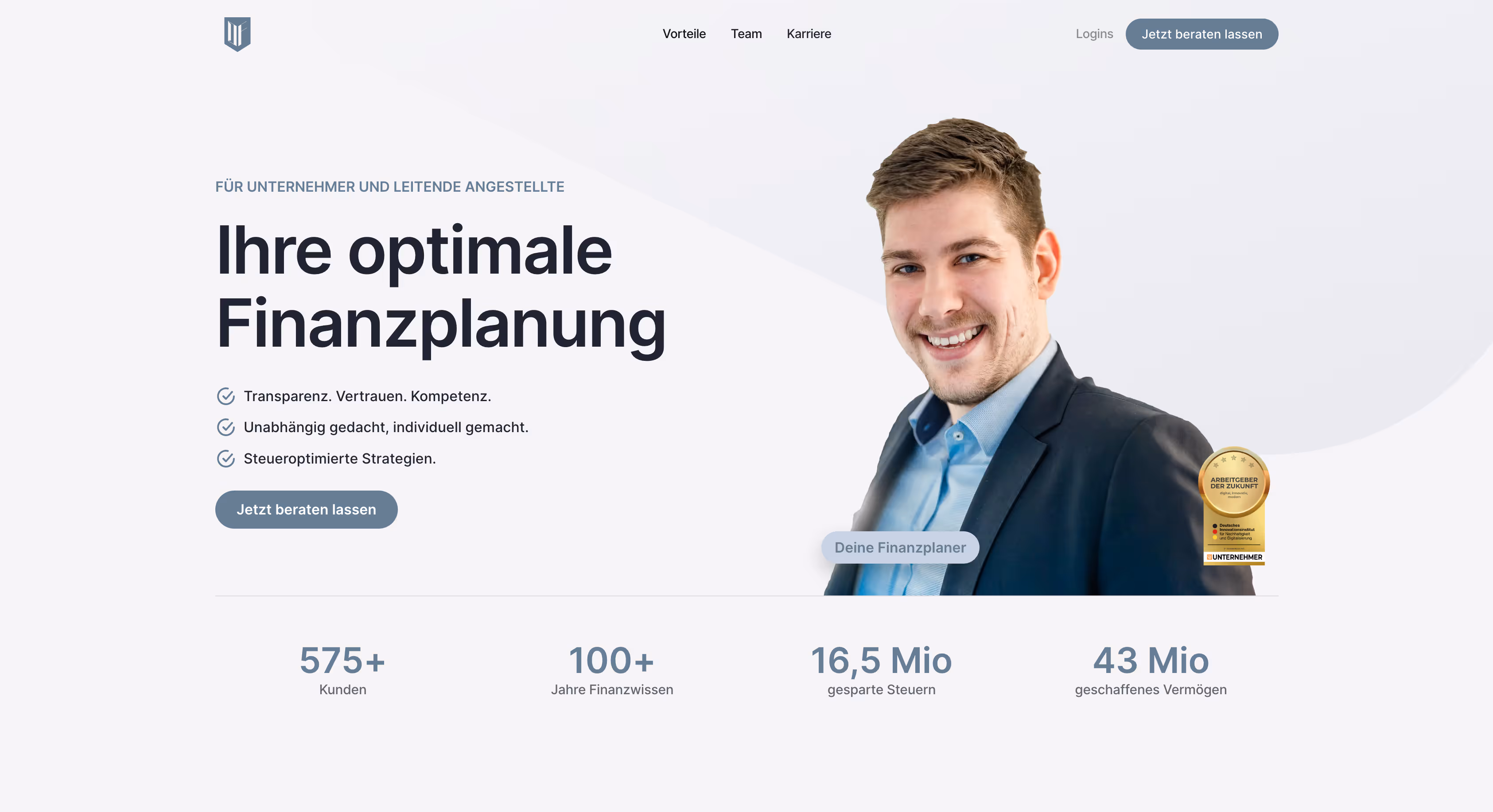 Optimal Finanzplanung Website