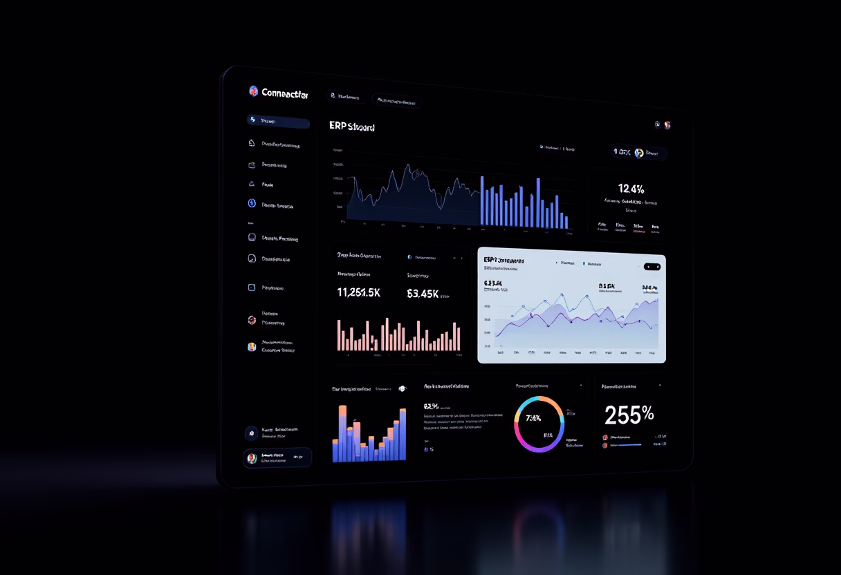 [interface] screenshot of the dashboard interface (for an erp company)
