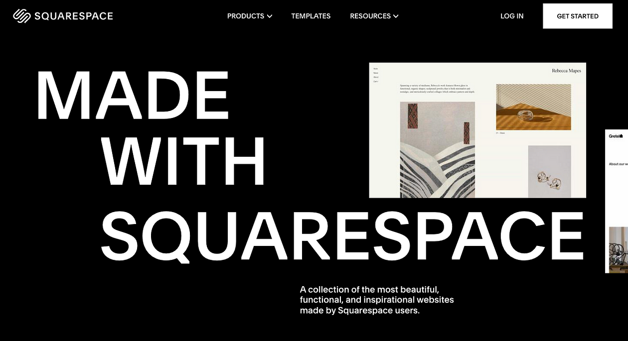 用 Squarespace 製作的作品集案例