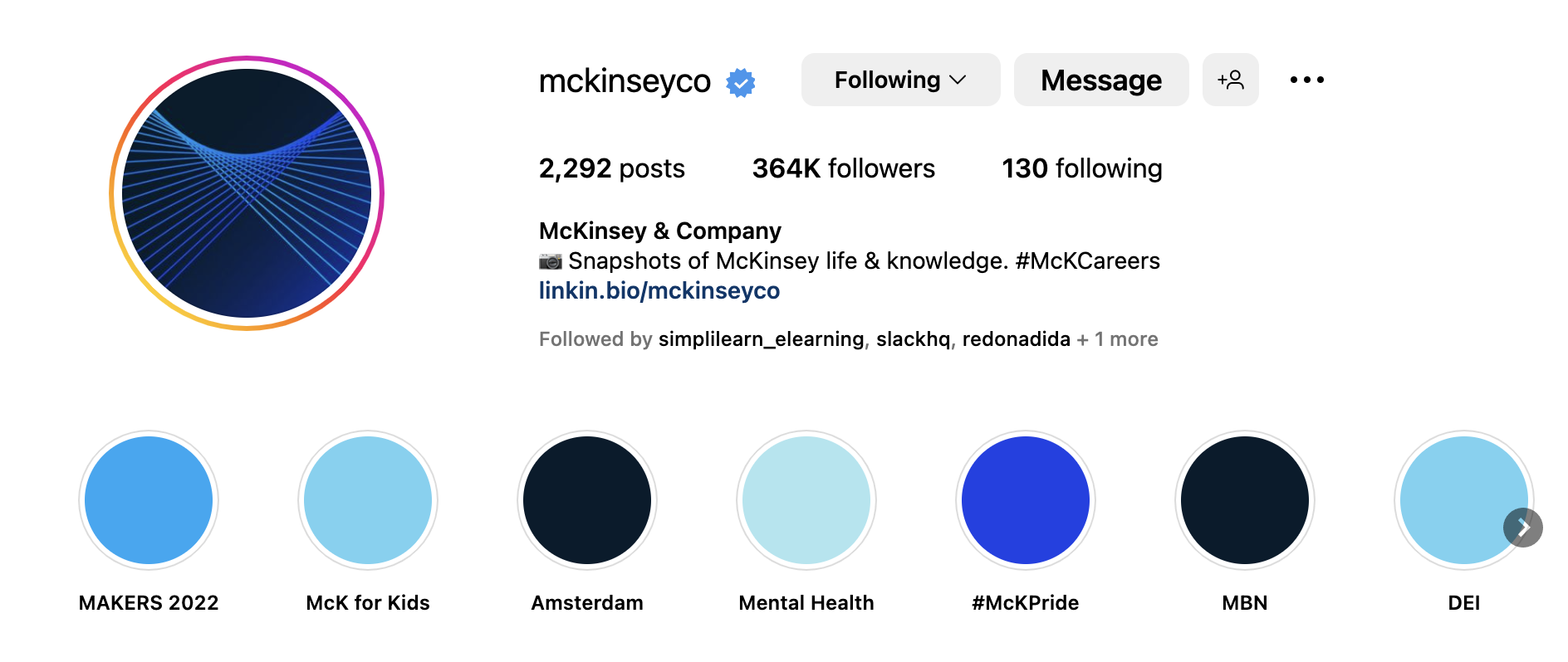 McKinsey & Company — Instagram Bio