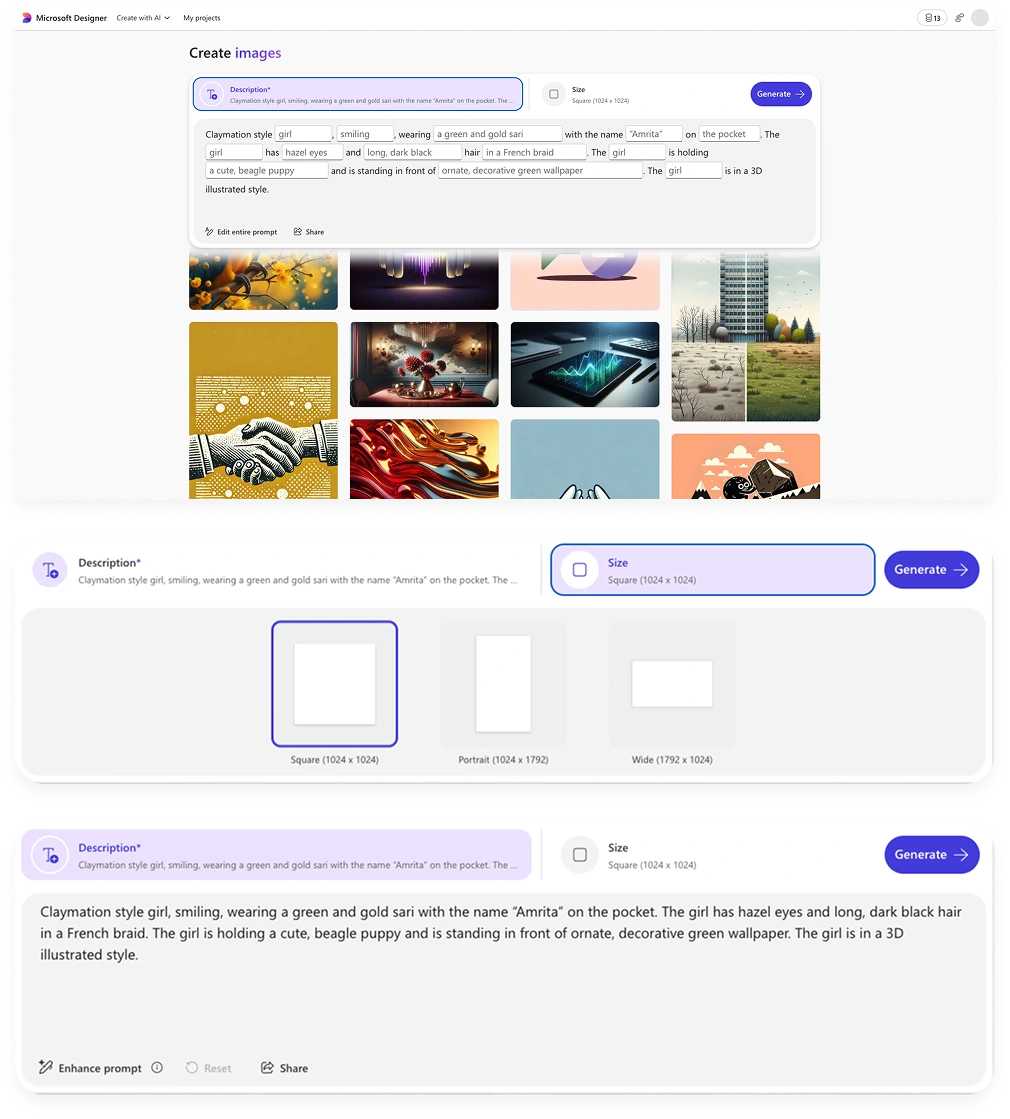 Microsoft Designer 免費 AI 人物產生器操作方式