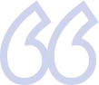 Stylized quotation marks icon in light purple and blue gradient.