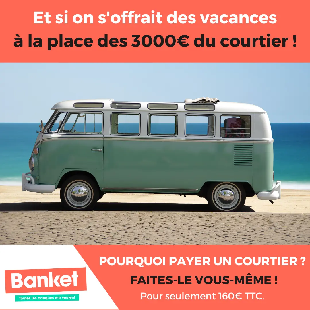 Publicité Banket : économisez 3 000€ de frais de courtier en devenant votre propre courtier immobilier pour seulement 160€ TTC.