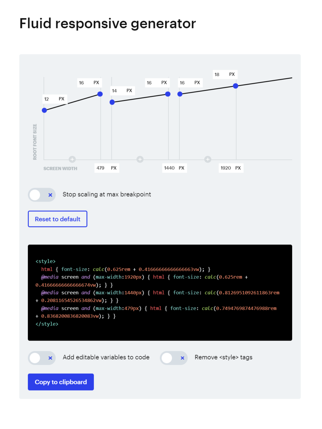 screenshot of client-first fluid responsive generator by finsweet