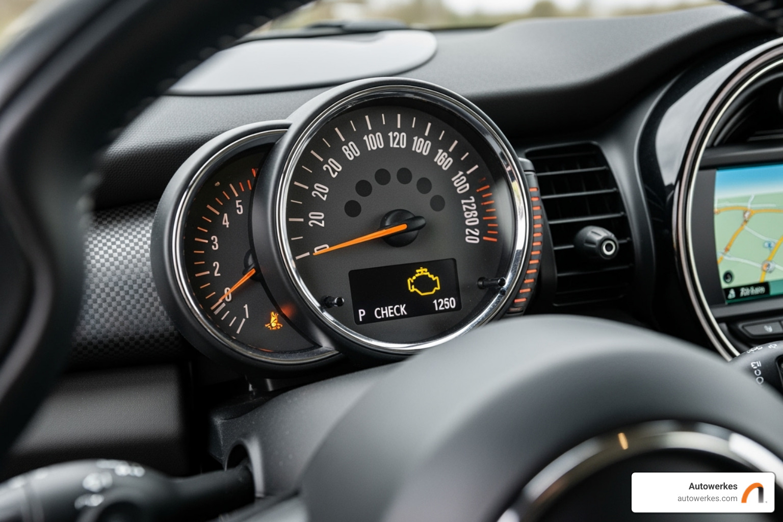 Check Engine light on a Mini Cooper dashboard - mini cooper head gasket