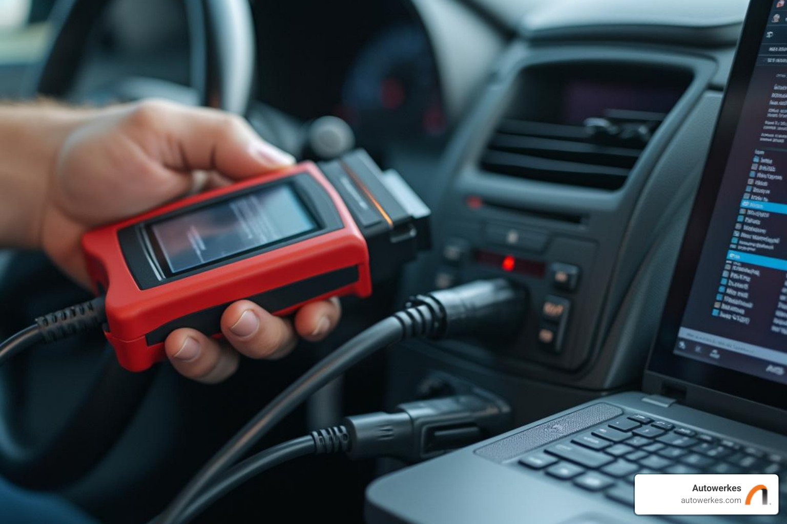 Advanced diagnostic equipment connected to a vehicle's OBD-II port - European vehicle maintenance