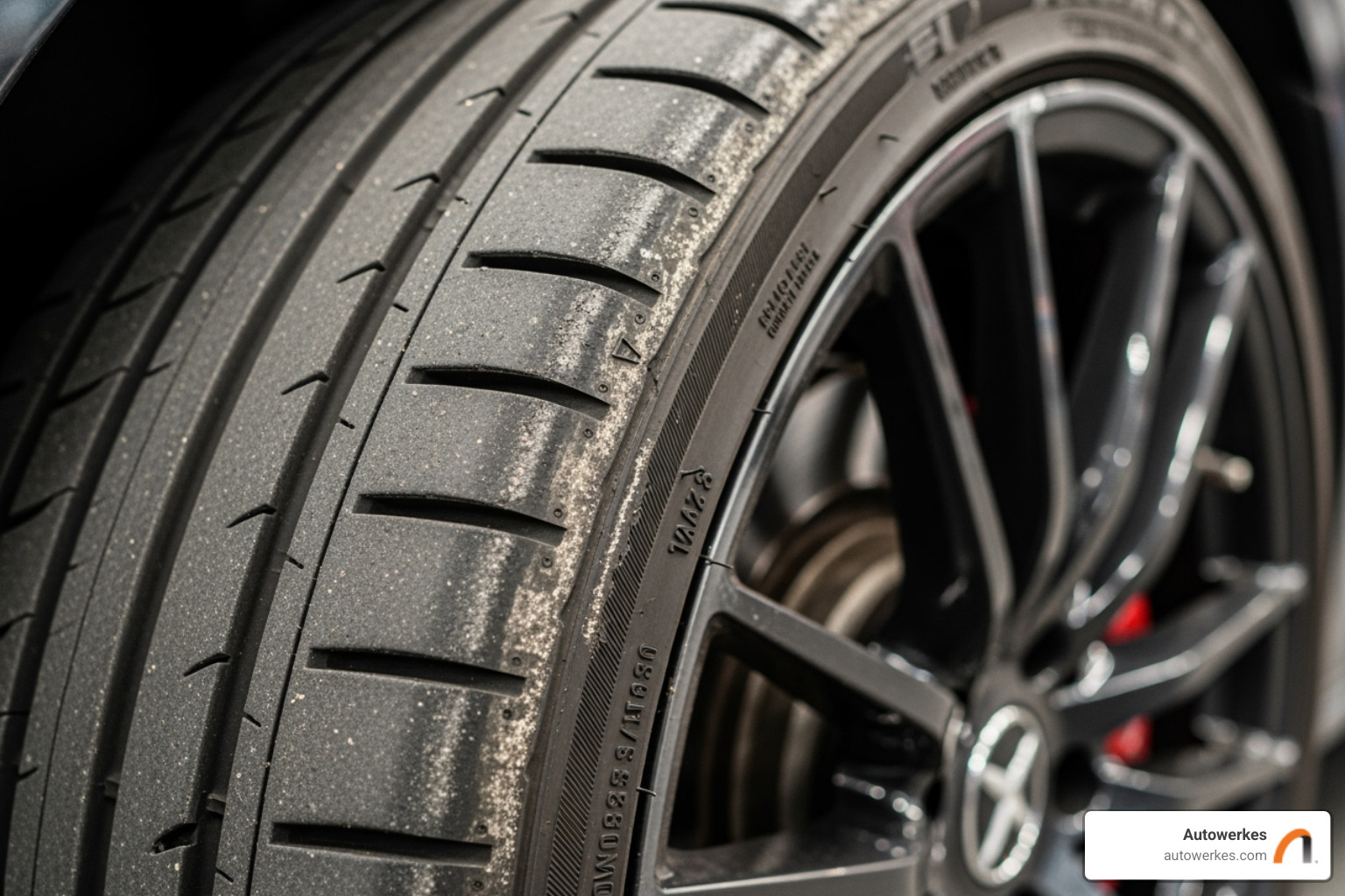 image of a performance tire showing severe, uneven inner edge wear (camber wear) - fix car alignment image of a performance tire showing severe, uneven inner edge wear (camber wear) - fix car alignment