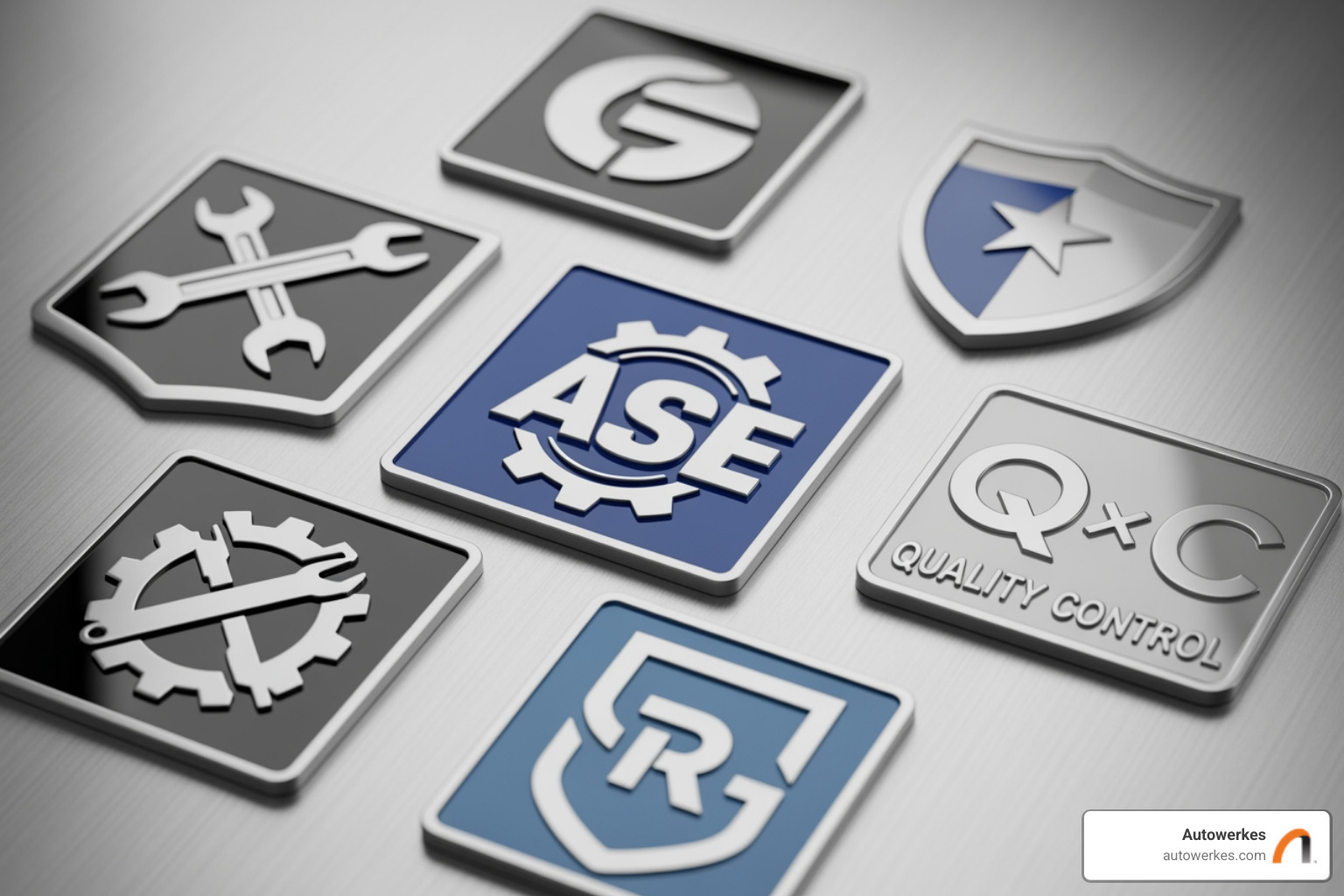 ASE and manufacturer certification logos - auto repair balboa ave san diego