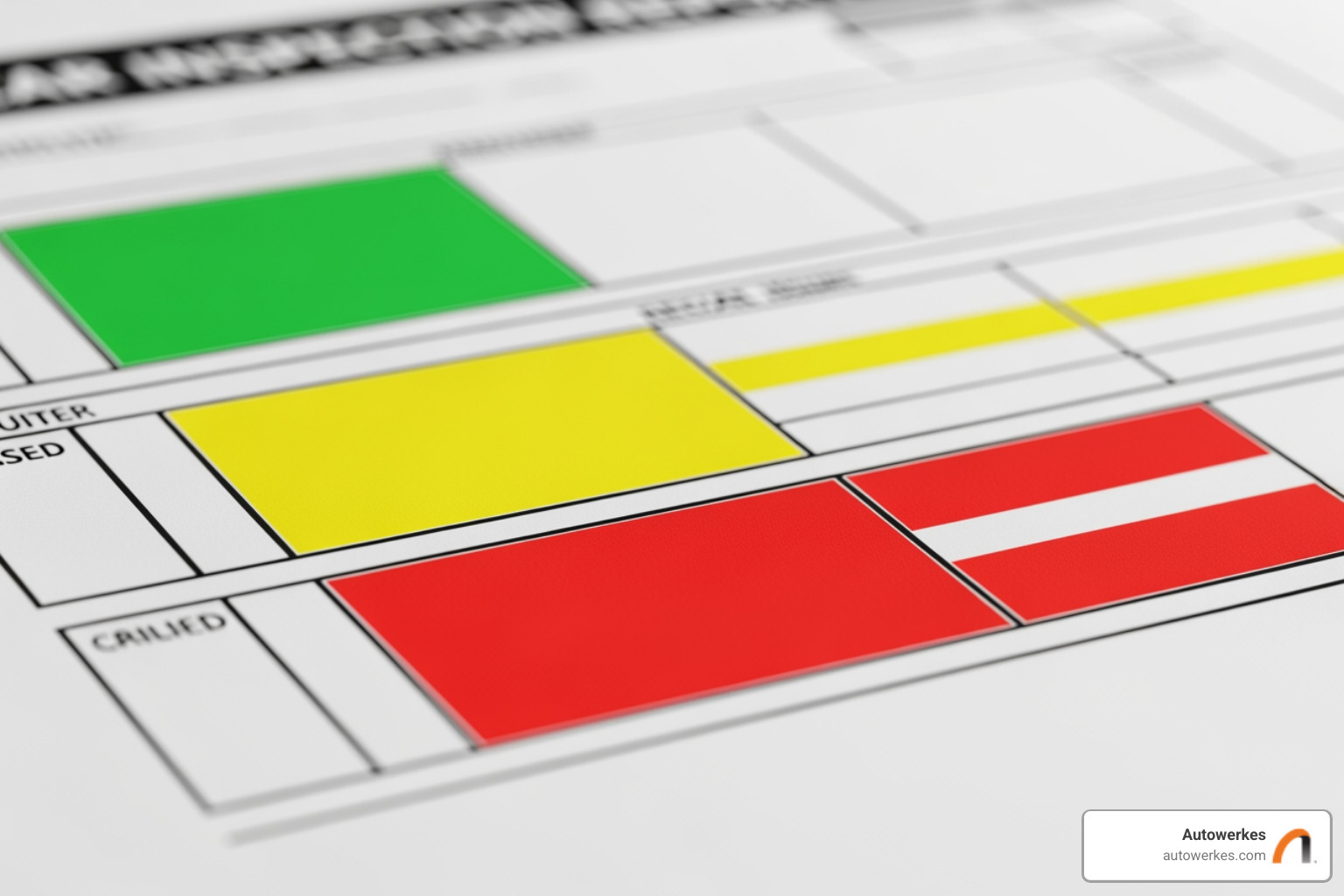 sample report with green, yellow, and red color codes - what is a multi point inspection on a car