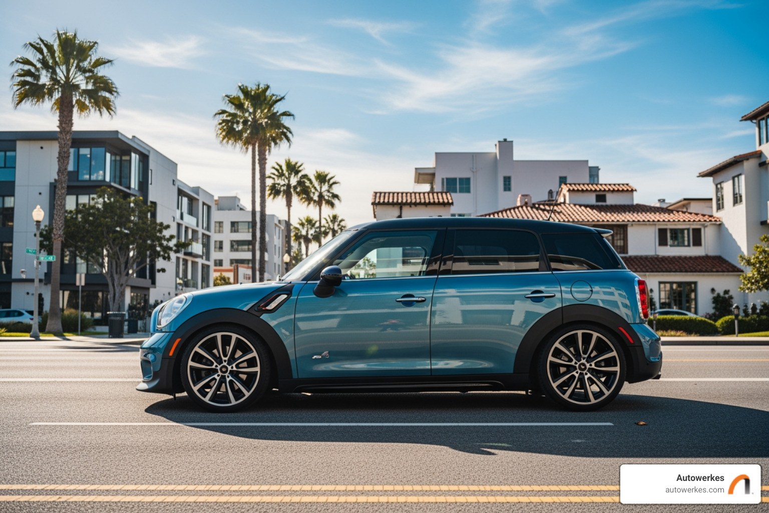 A Mini Countryman lowered on air suspension - Mini Cooper Countryman suspension