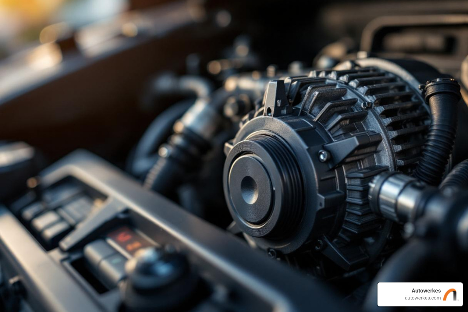 image of a car's AC compressor - ac fixing charges image of a car's AC compressor - ac fixing charges