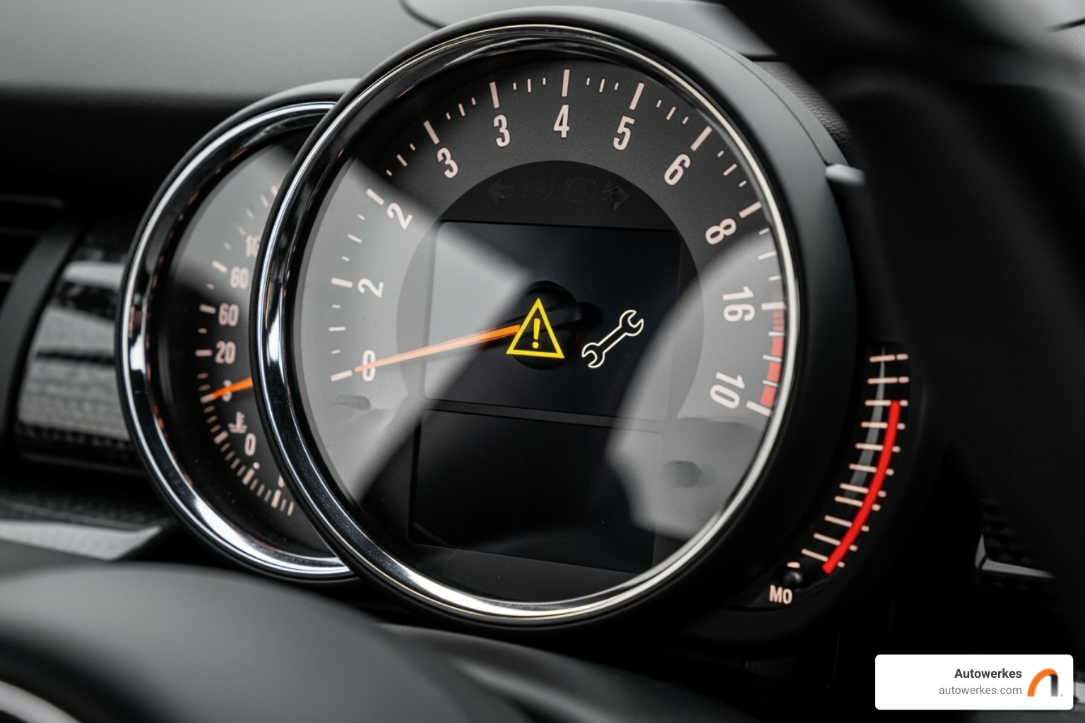 MINI Cooper dashboard showing a CBS service alert - mini cooper scheduled maintenance MINI Cooper dashboard showing a CBS service alert - mini cooper scheduled maintenance