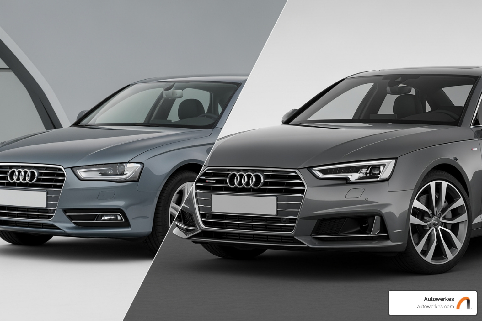 Two different Audi models, one pre-2017 and one post-2017 - audi 10000 mile service