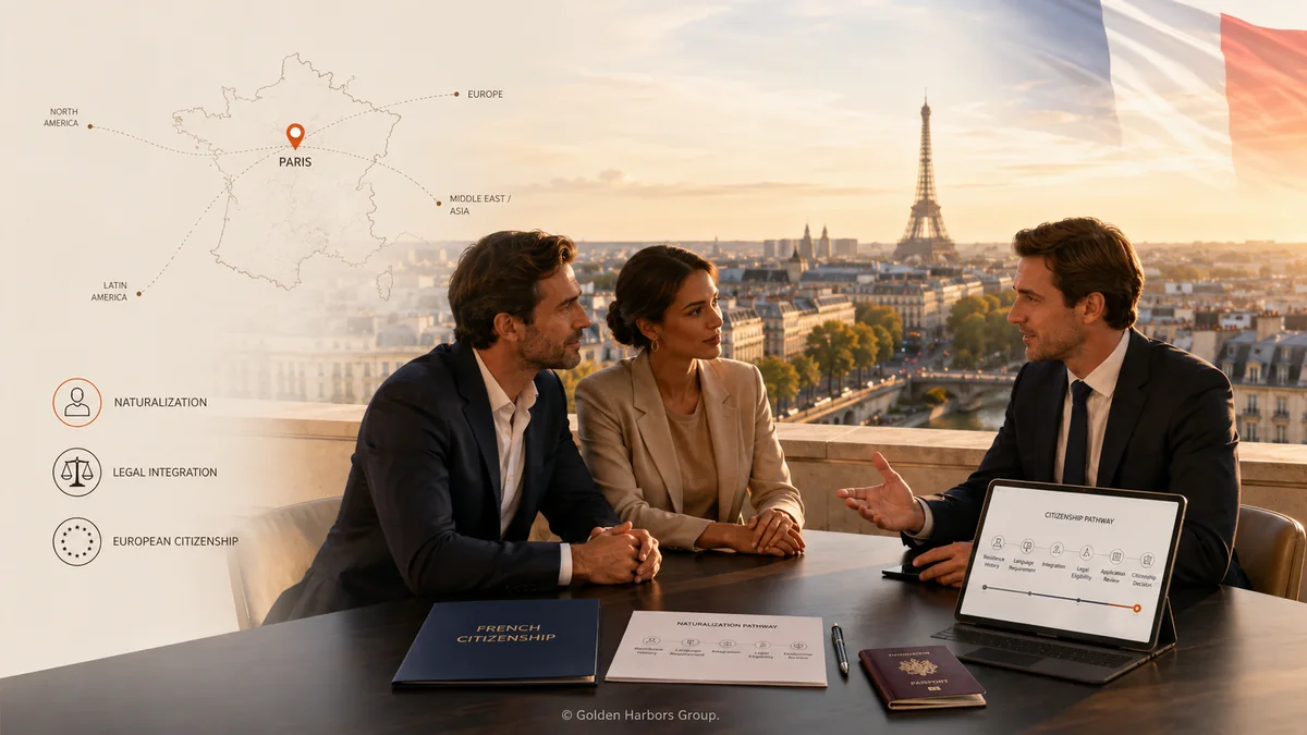 French Citizenship 2026: routes to becoming French through naturalization, marriage, and descent.