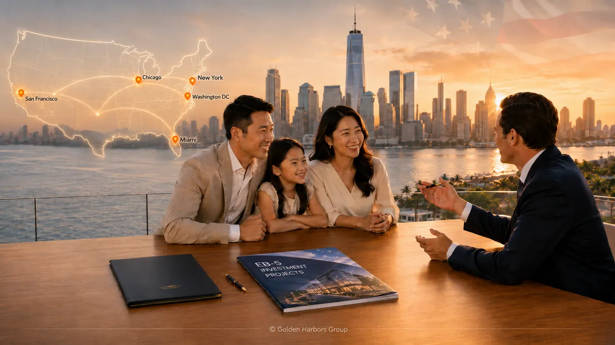 EB-5 investment visa 2026: US permanent residence through at-risk investment and job creation.