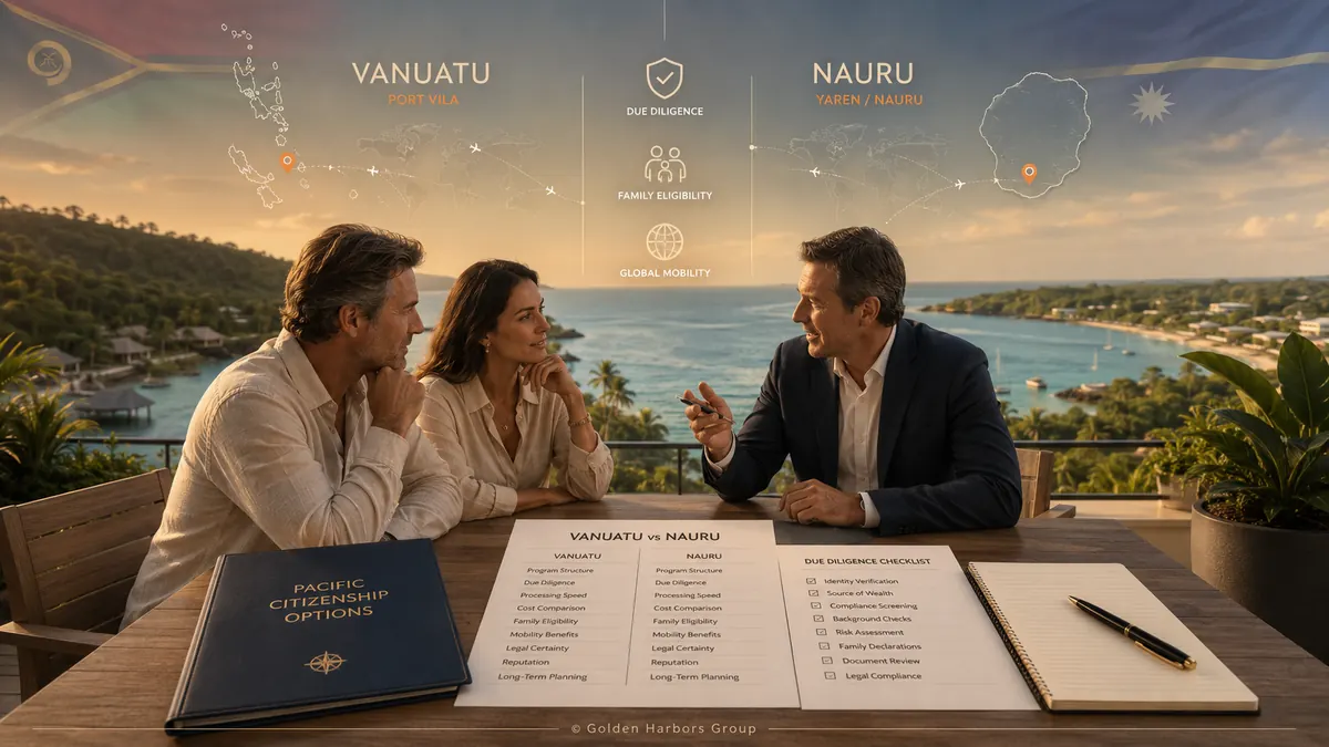 Vanuatu and Nauru islands compared for citizenship by investment in 2026