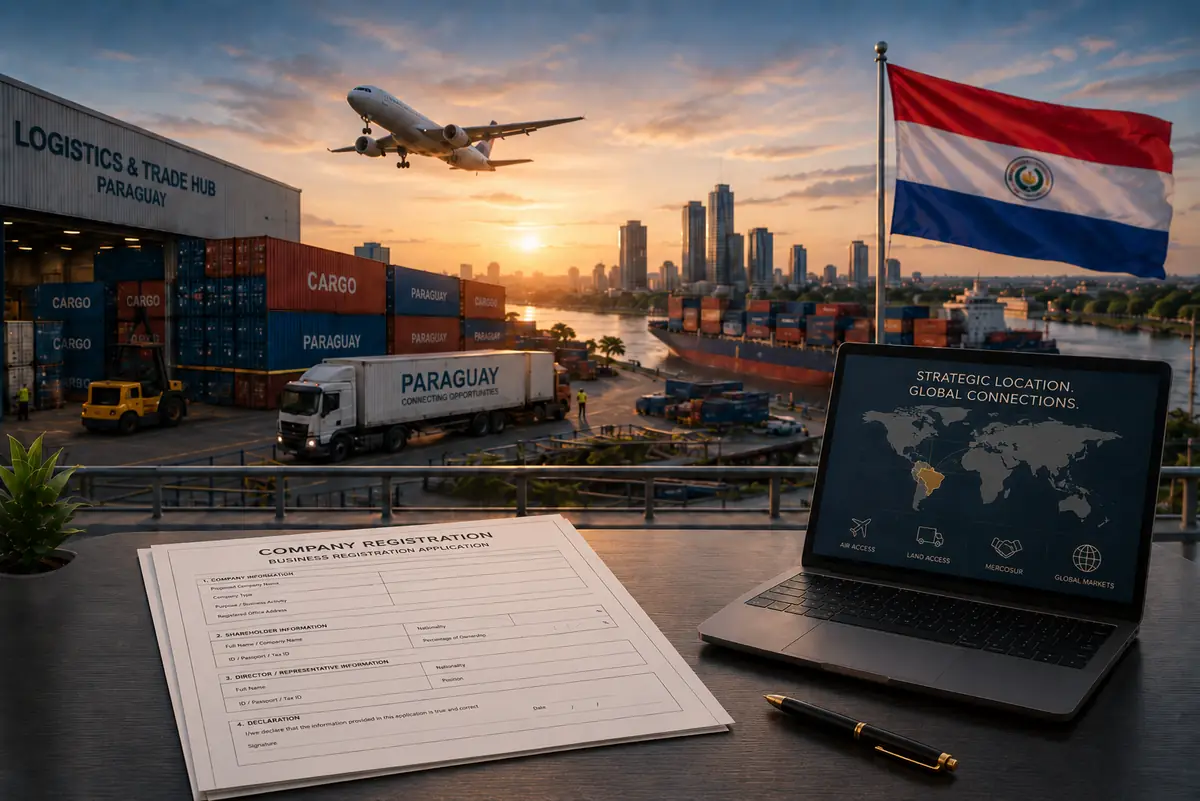 Start a business in Paraguay 2026: EAS incorporation via SUACE, 10% corporate tax, and the investor residency route.