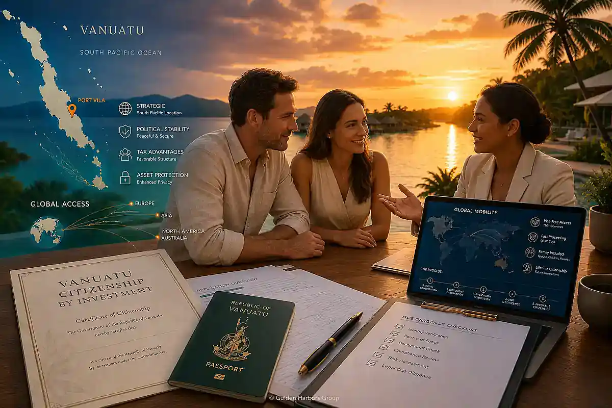 Vanuatu citizenship by investment 2026: USD 130,000 Development Support Program passport in 30 to 60 days.