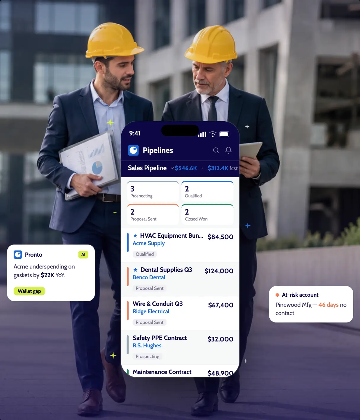A warehouse employee using Proton CRM and talking on the phone.