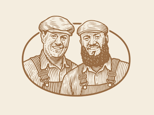 engraved portrait plumbing logo