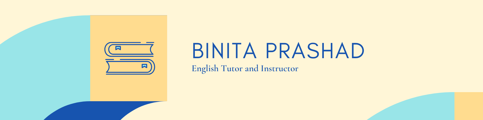 Yellow and Blue English Tutor Banner