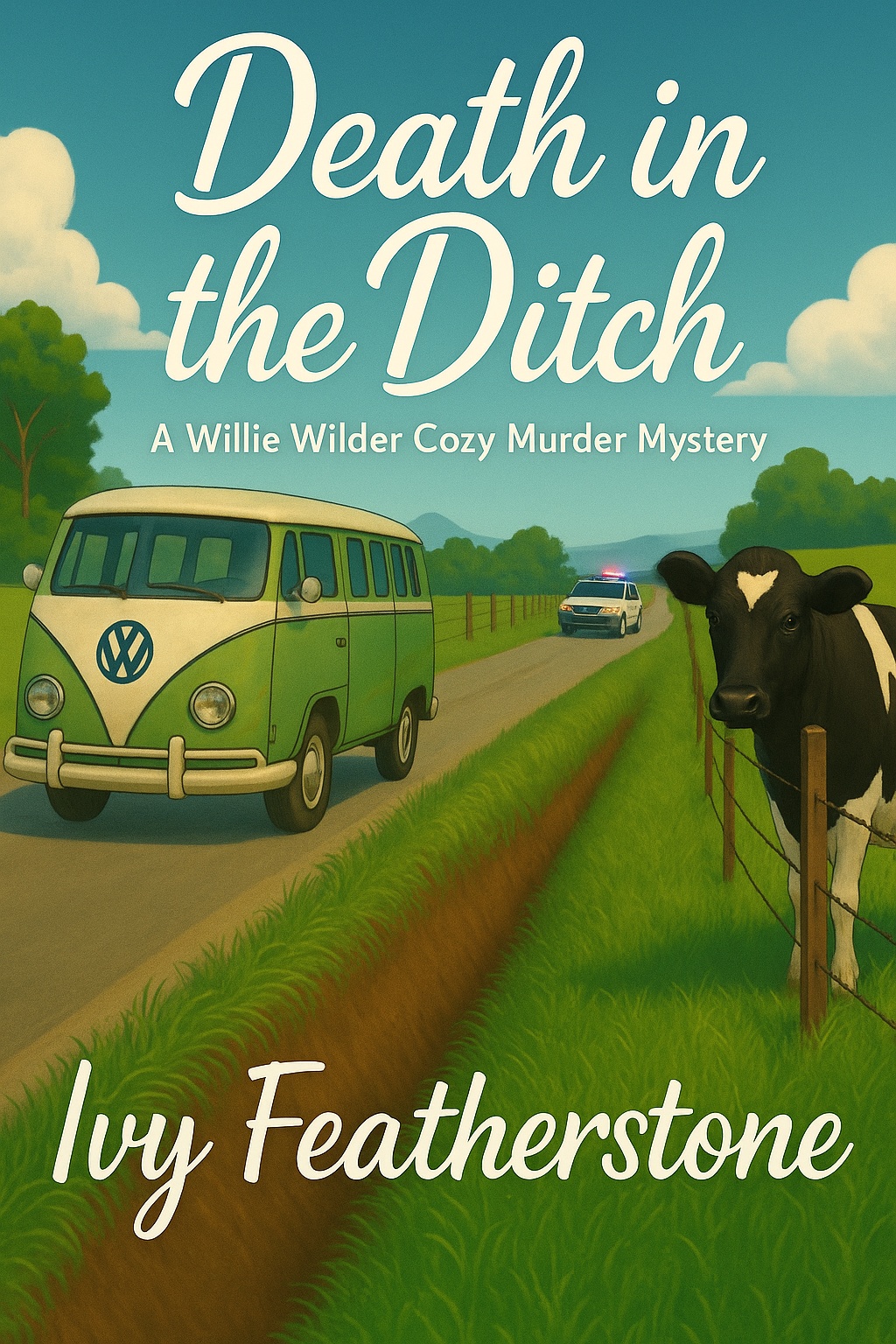 "A newcomer.
A suspicious death.
A town of secrets—and one bossy cow.
Willie Wilder was just passing through Eagle Ridge on her way to a fresh start.
But when her van breaks down, she finds herself stuck in a small town hiding big secrets—and someone at the center of them winds up dead.

The victim? A cranky landowner with more enemies than friends.
The suspects? Coopers, long feuding neighbours, Baldwin, deeply indebted, or the Fenleys - cheated out of their land?
Her allies? A trio of unforgettable women: Talulla the tattooed mechanic, Birdie the bedazzled motel clerk, and Marnie the no-nonsense librarian.

Threatened to back off, she arms herself with a notebook, curiosity, and her strange gift for understanding animals (don’t ask), Willie becomes an accidental sleuth.
With antique keys, a cryptic cow, and a skeptical sheriff circling, Willie must dig up decades of buried secrets.
And in Eagle Ridge… even the cows know better than to talk.
"