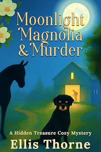 "Divorced horse-rescue owner Sable Jones is ready to leave Magnolia Creek for good—until her Labrador, Mister Max, digs up a rusted lockbox tied to a decades-old scandal.
With Blaze, her volatile ex-racehorse, and the meddlesome Magnolia Grannies at her side, Sable is pulled into a mystery the town wants forgotten.
When the grouchy local handyman is found murdered in her barn, suspicion spreads from a privileged heiress to a nervy stable hand.
As threats, vandalism, and arson escalate, Sable must unravel buried lies before the killer silences her for good. In Magnolia Creek, everyone has something dangerous to hide now."