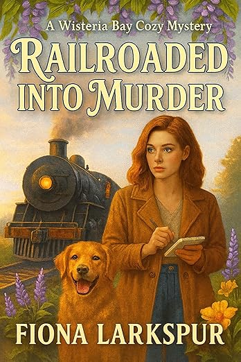 "All Marigold Thorne wanted was to claim the seaside inn she never expected to inherit. Instead, she finds herself trapped on a train with a killer.
Armed with a ticket, a suitcase, and her golden retriever Biscuit, former antiques dealer Mari Thorne heads for Wisteria Bay, until a sharp-tongued socialite is found dead in her locked compartment.
With her best friend Tilly’s snark, Biscuit’s nose for trouble, and a lifetime of uncovering hidden pasts, Mari must solve the mystery before the train reaches its final stop. Because the killer is still on board...and freedom is just one station away."