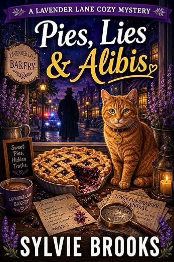 "I thought my biggest problem would be burnt cookies—-until my signature dessert turns into Exhibit A in a murder.
Tessa, my best friend and schemer-in-chief, corrals the gossip brigade as well as one highly
untrustworthy cat.
Officer Owen thinks I’m trouble (and maybe a little cute), but he is not letting me out of his powdered sugar sights.
Suspects are stacked higher than my meringue: a grumpy florist, a jilted baker, an investor with a poker face,
Between midnight stakeouts and decoding recipe cards, I’m dodging prankster teens and a reputation meltdown.
There’s more than flour flying before this bake sale wraps up.
It’s a recipe for chaos—and if I don’t solve it, my good name will be toast."