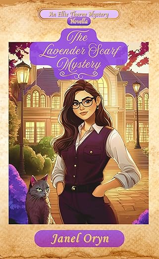 "Ellie Thorne expected a quiet weekend honoring her late friend Penny Whitaker. But when Penny’s beloved scarf vanishes before the memorial, Ellie turns to the one “witness” who can’t speak – Catspur, Penny’s mischievous cat.
Between a quirky widower, a grieving daughter, two caring professors, and an observant cat, Ellie’s determined to untangle the truth in time.
The closer she gets to the answer, the more she sees that some things like friendship, trust, and cat hair never fade.
If you love charming small-town mysteries with a clever feline, you’ll adore this warm, bite-sized prequel to the Ellie Thorne Mysteries."