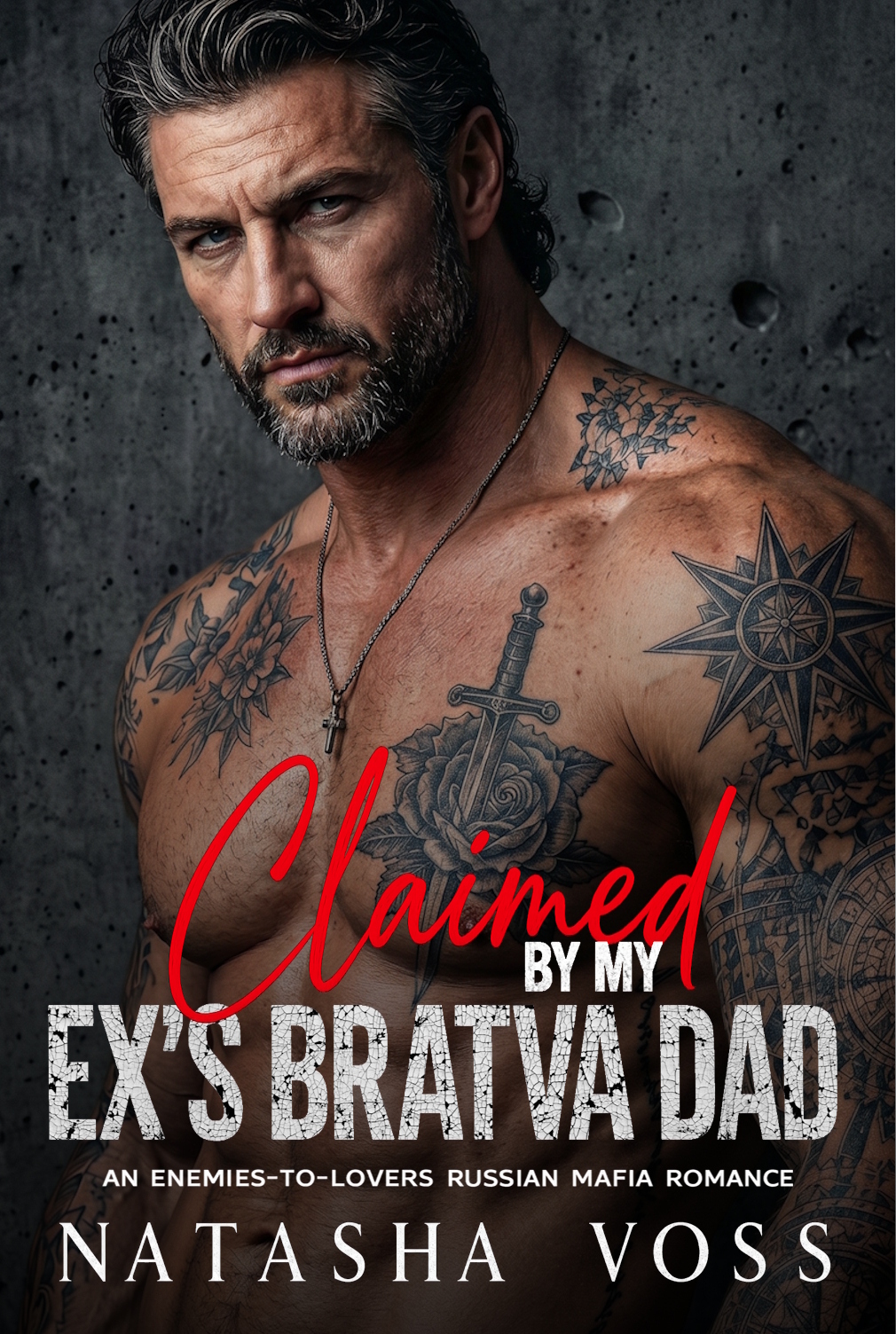 "I accidentally slept with my ex’s dad — a silver fox Russian mob boss who knew exactly who I was…and did it anyway.
I left my ex’s party with a stranger.
Gorgeous. Commanding. Dangerous in a way that made me forget my own name.
The next time I see Nikolai Volkov, I’m trapped in his glass tower as Bratva leverage.
Held captive to authenticate documents powerful enough to destroy him.
I expect threats.
Instead, he remembers my coffee order.
Corrects my Russian under his breath.
Makes men disappear for touching me.
The things he does to me bent over his desk at midnight make me forget I’m captive. 
And believe him when he tells me I’m his.
Somewhere between evidence logs and calling me “Solnyshko” like it's a word he thought he'd never use again, I realize I’m already gone. 
I'm holding enough evidence to bring Nikolai to his knees.
And terrified that the man who touches me like I matter…
Will choose his empire over us.
"