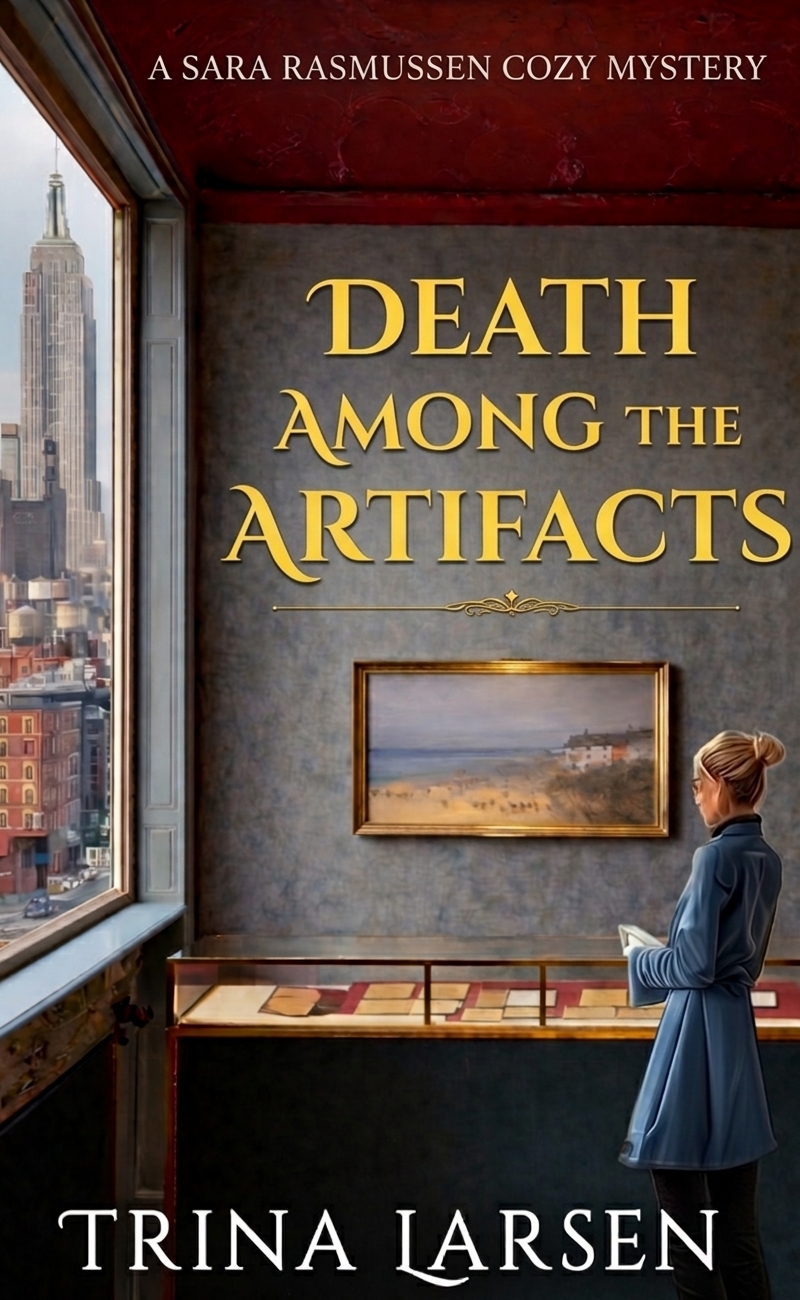 A long-held secret. A stolen relic. A dead antiques dealer.

Danish transplant Sara Rasmussen came to the U.S. for an education—and stayed for the quiet life of a historian. She spends her days preserving artifacts and managing exhibits at NYC’s Scandinavia House. The last thing she expects is an antique dealer’s death at her meticulously planned opening.

The police rule it an accident. Sara knows better.

When a relic disappears, she’s pulled deeper into a mystery that feels anything but accidental. Someone may be willing to kill to keep a secret buried.

Suspicion swirls around the visitors to the center. Admiral Jørgensen, a retired naval legend, seems intent on controlling the narrative. Wealthy sponsor Maren Hale is far more interested than needed in the exhibit’s finer details. And private collector Felix Ward always seems to know more than he should.

As Sara digs deeper, even Loki, the chocolate lab, senses something isn’t right.

Someone is watching Sara’s every move.

Unless she solves the mystery quickly, she will become history herself.