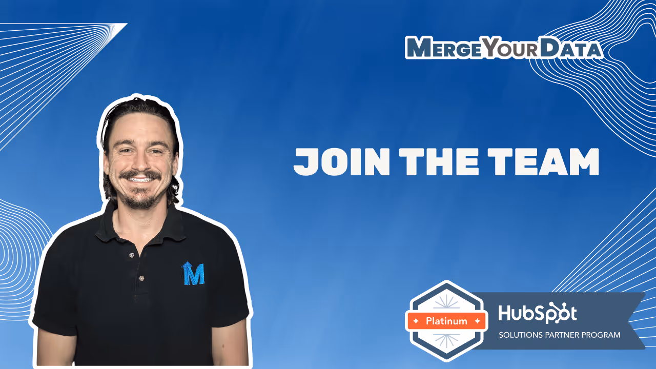 Join the mergeyourdata team careers banner.