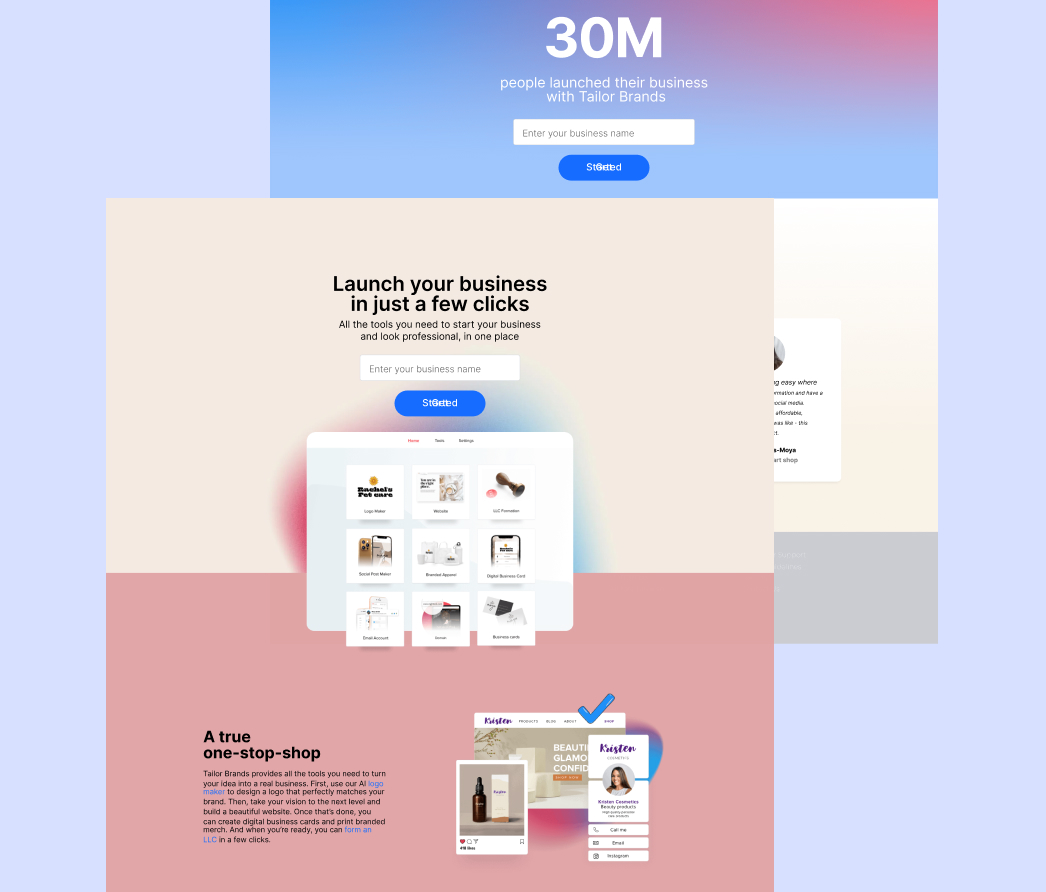 A mockup of a project