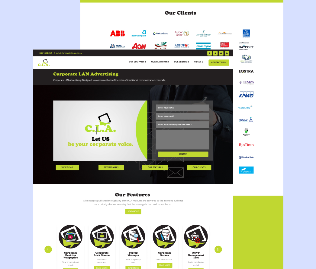 A mockup of a project