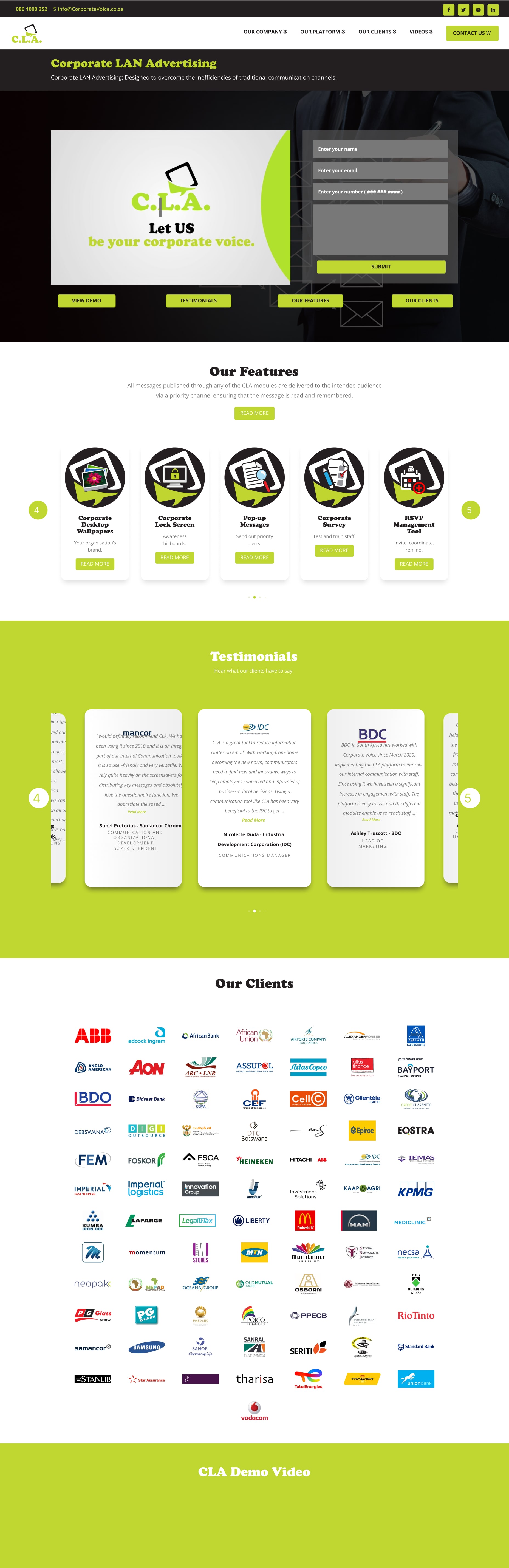 A screenshot of web page